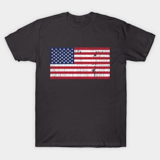 4th of July, Retro Vintage American Flag T-Shirt